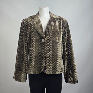 Vintage Mercedes Brown Velour Button Blazer Size 14